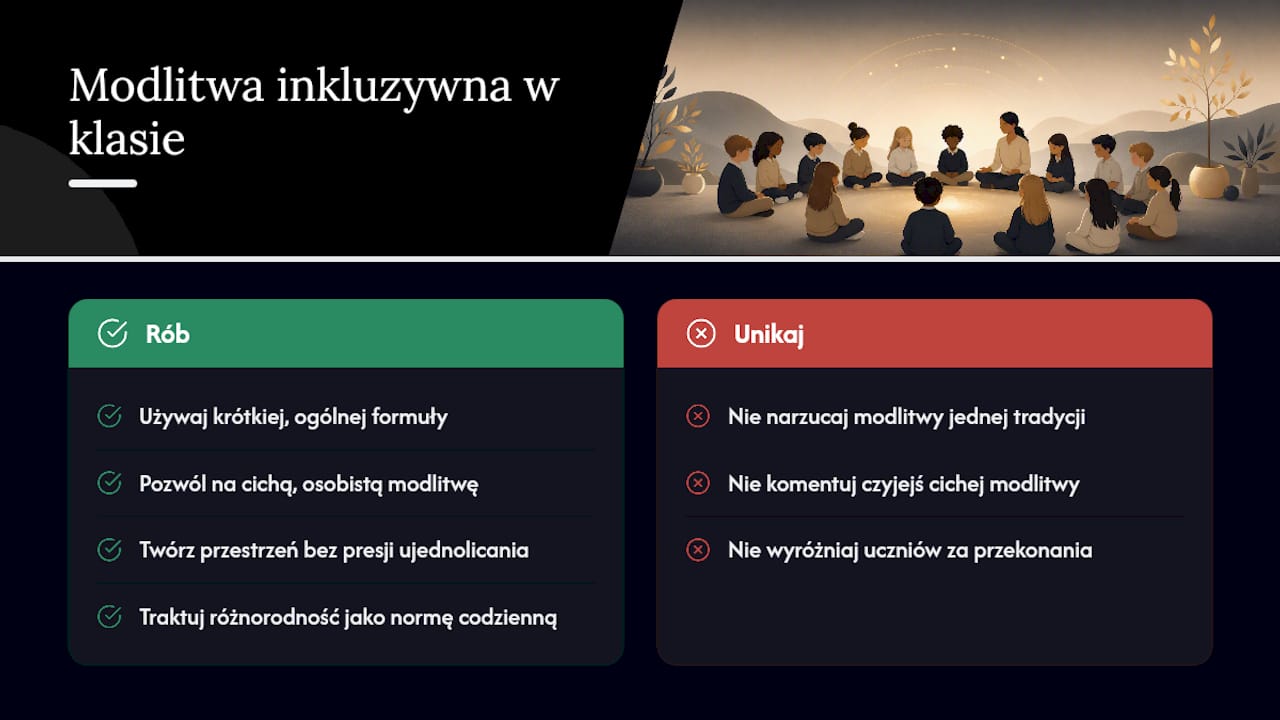 Modlitwa w klasie z uczniami różnych wyznań — overview diagram