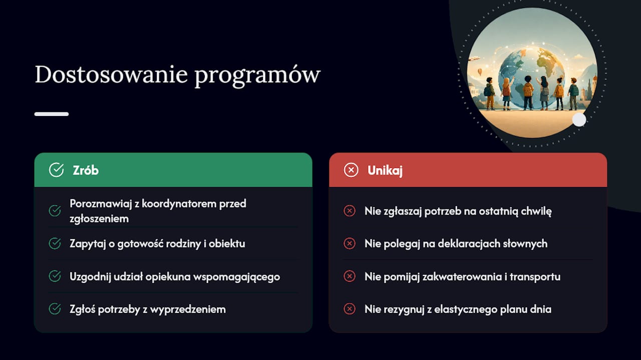 Dostosowanie programów wymiany do dzieci z niepełnosprawnościami — overview diagram