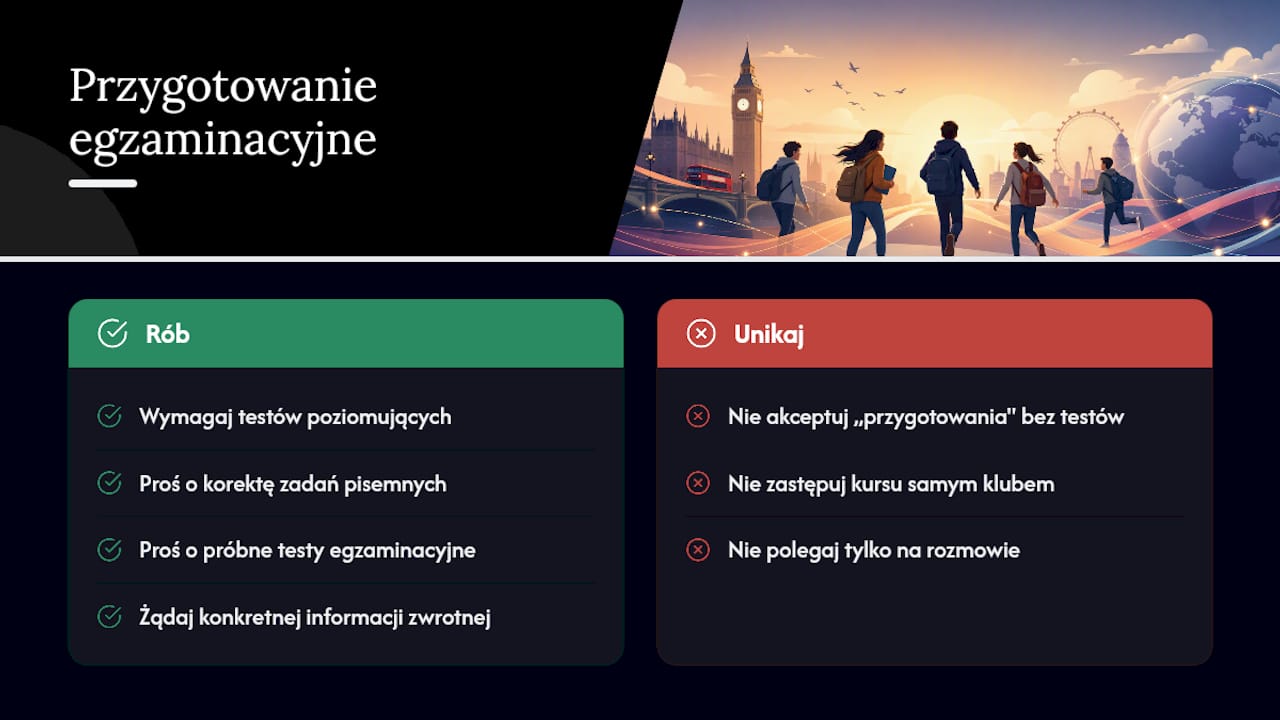 Klub a przygotowanie do egzaminów Cambridge i IELTS — overview diagram