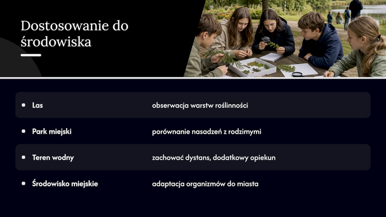 Dostosowanie lekcji w terenie do różnych typów środowisk — overview diagram