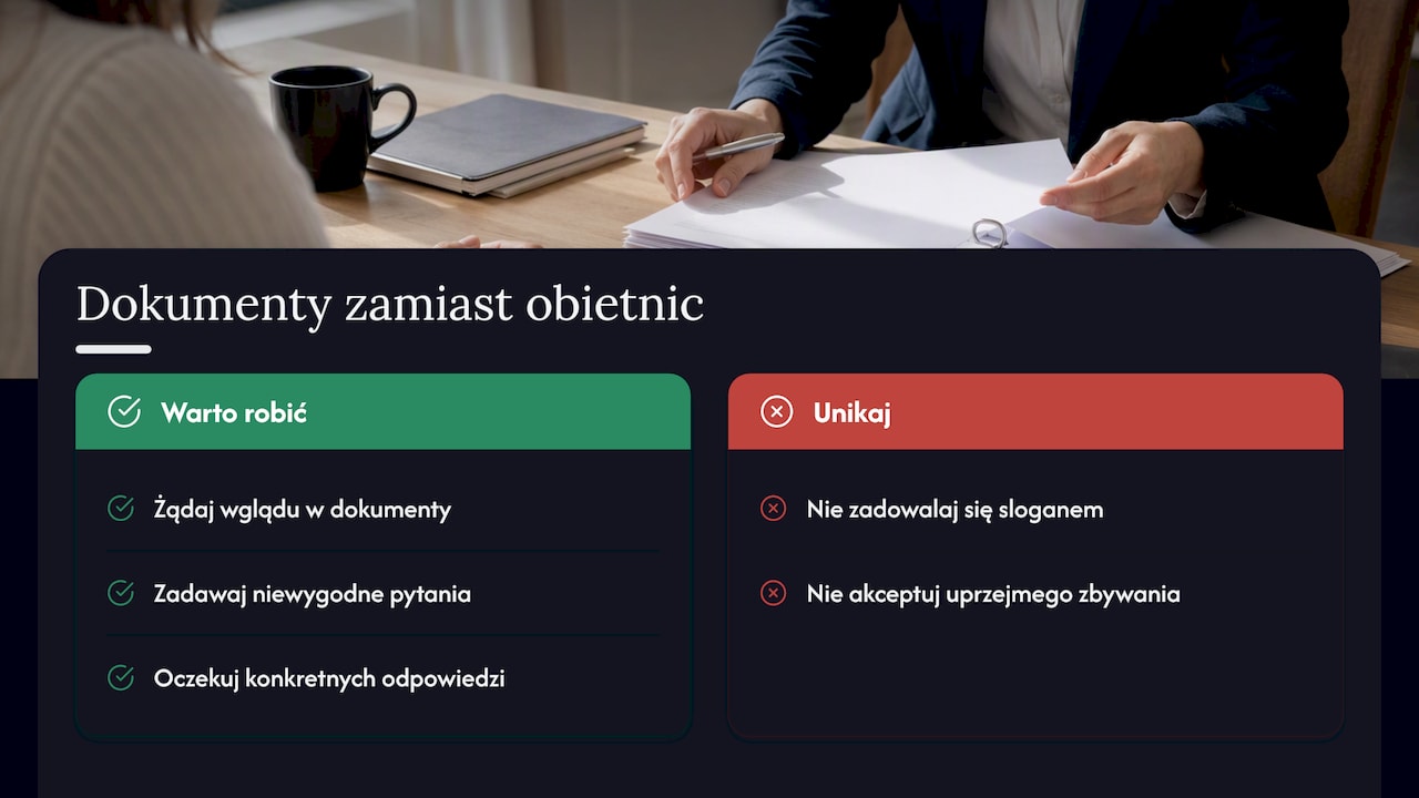 Perspektywa autora: dokumenty zamiast obietnic — overview diagram
